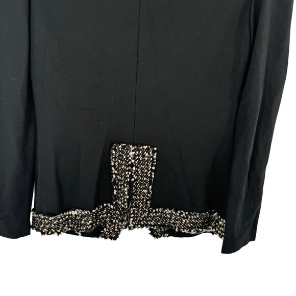 Lafayette 148 New York Womens Blazer jacket ponte knit Size 4 Black Tweed trim - Picture 9 of 10